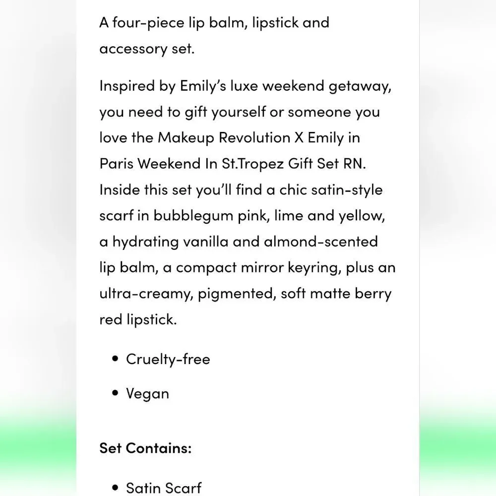 Revolution Beauty X‎ Emily In Paris Weekend In St. Tropez Gift Set